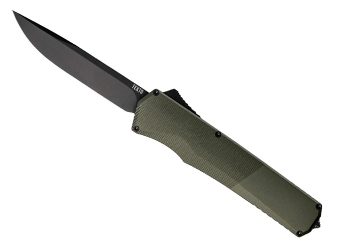 A5 Spry A5RT6ODS35BK1A1 OTF Knife ODG Black Aluminum Drop Point Blade