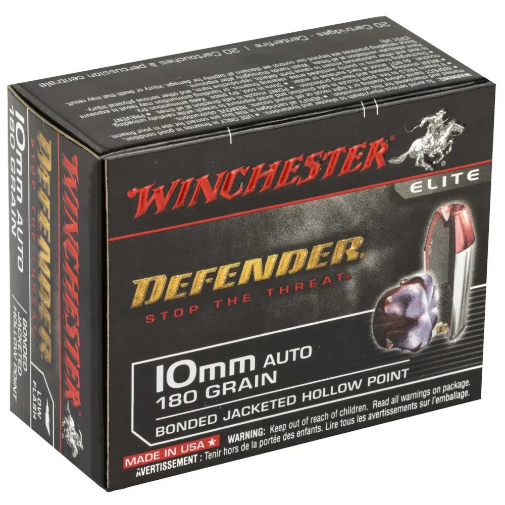 Winchester S10MMPDB 10mm Auto 180 Grain Bonded Jacket Hollow Point 20 Round - Winchester - BONDED JACKET HOLLOW POINT