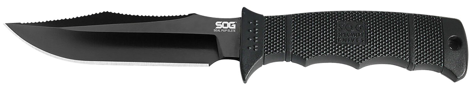 Buy S.O.G SOGE37SNCP Seal Pup Elite 4.85" Fixed Clip Point Plain Black... online