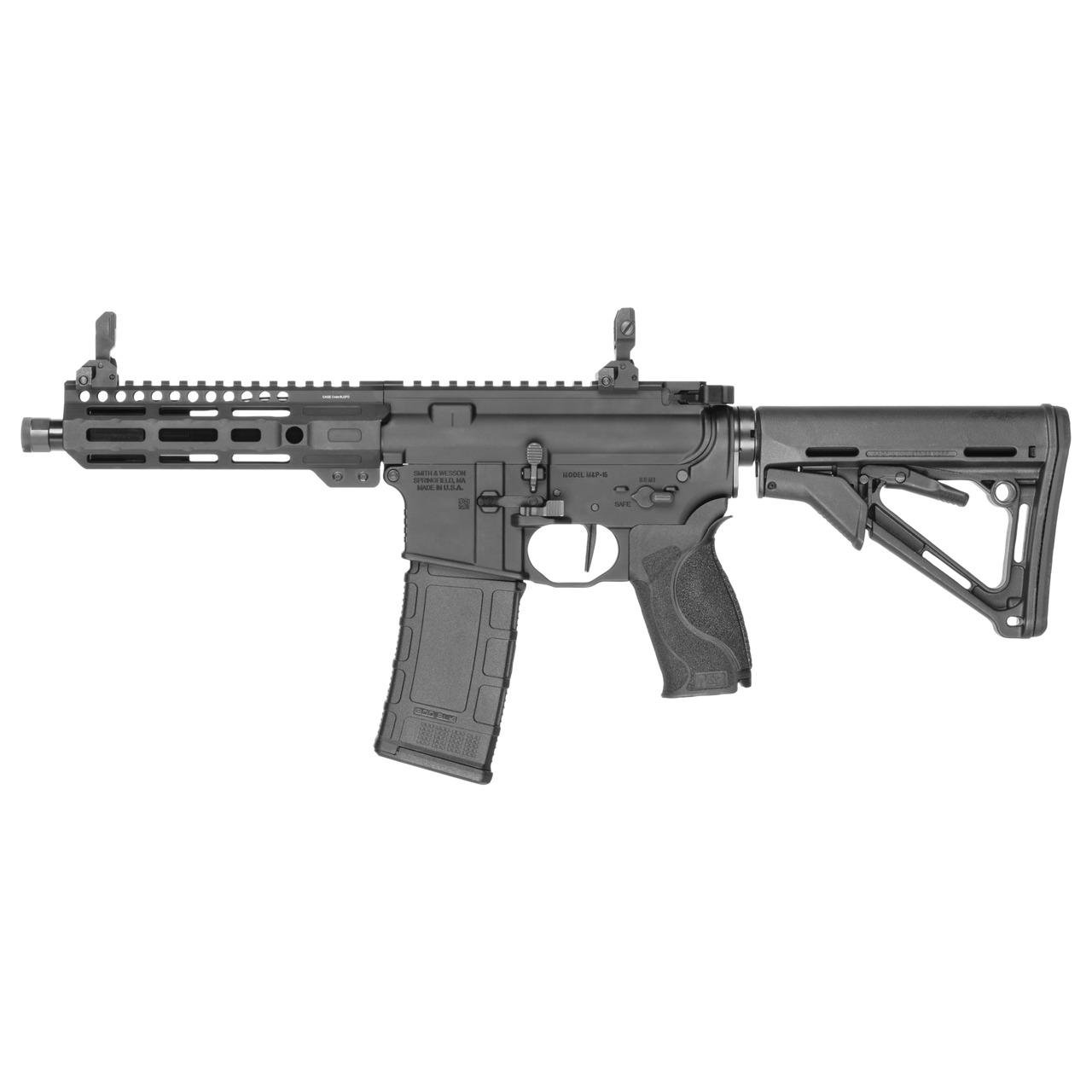 S&W M&P15 AXE SBR .300 Blackout 30rd Magazine 8 Threaded Barrel M-LOK Handguard Black Flip Sights