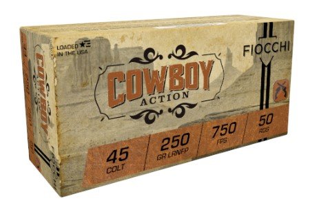 Fiocchi 45LCCA .45 Colt 250 Grain Lead Round Nose Flat Point 50 Rounds