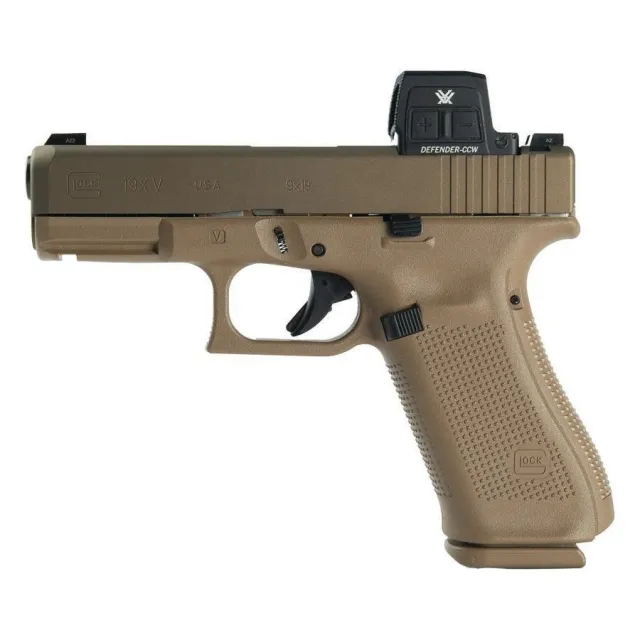 Glock V-Series Model 19 Handgun 9mm Luger 15rd Magazines (3) 4.02 Barrel FDE Vortex Defender US Made - Glock - 9mm