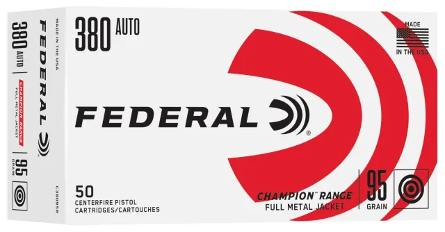 Federal Ammunition FDR 380 95GR RANGE FMJ 50RD 380 Auto .000 - Federal Premium Ammunition - 380 Auto