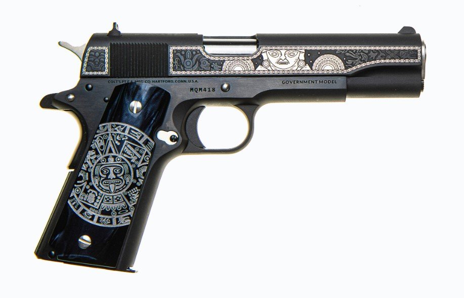 Colt O1911C38MQM 1911 Mama Quilla .38SUP Blued/Gold TALO Edition