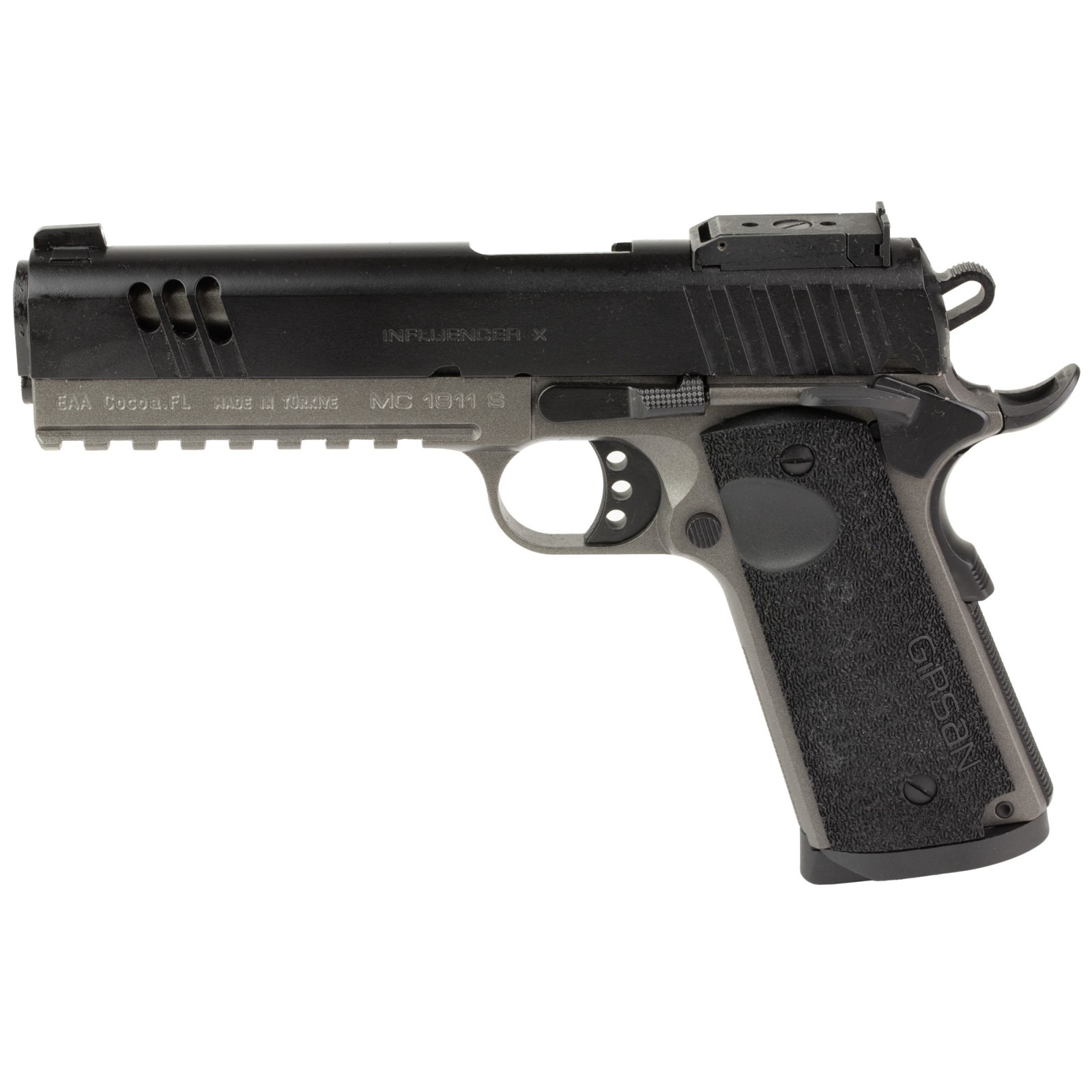 EAA MC1911S 45 Auto 8+1 Tungsten Gray Optic Ready Pistol 5" Rail - EAA - 45 ACP