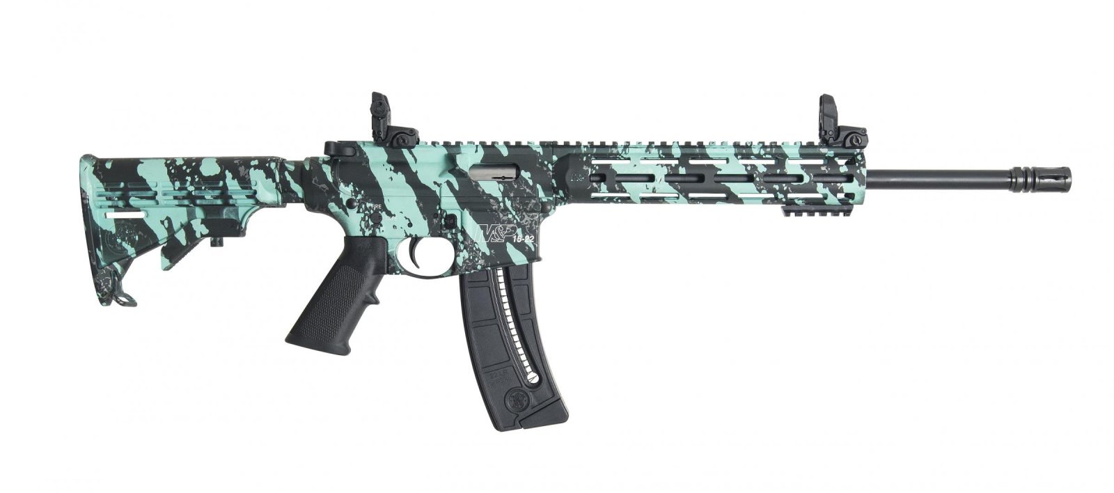 Smith & Wesson M&P15-22 Sport 22 LR 16.5 in Barrel Robin Egg Blue Platinum - Smith & Wesson - 22 LR