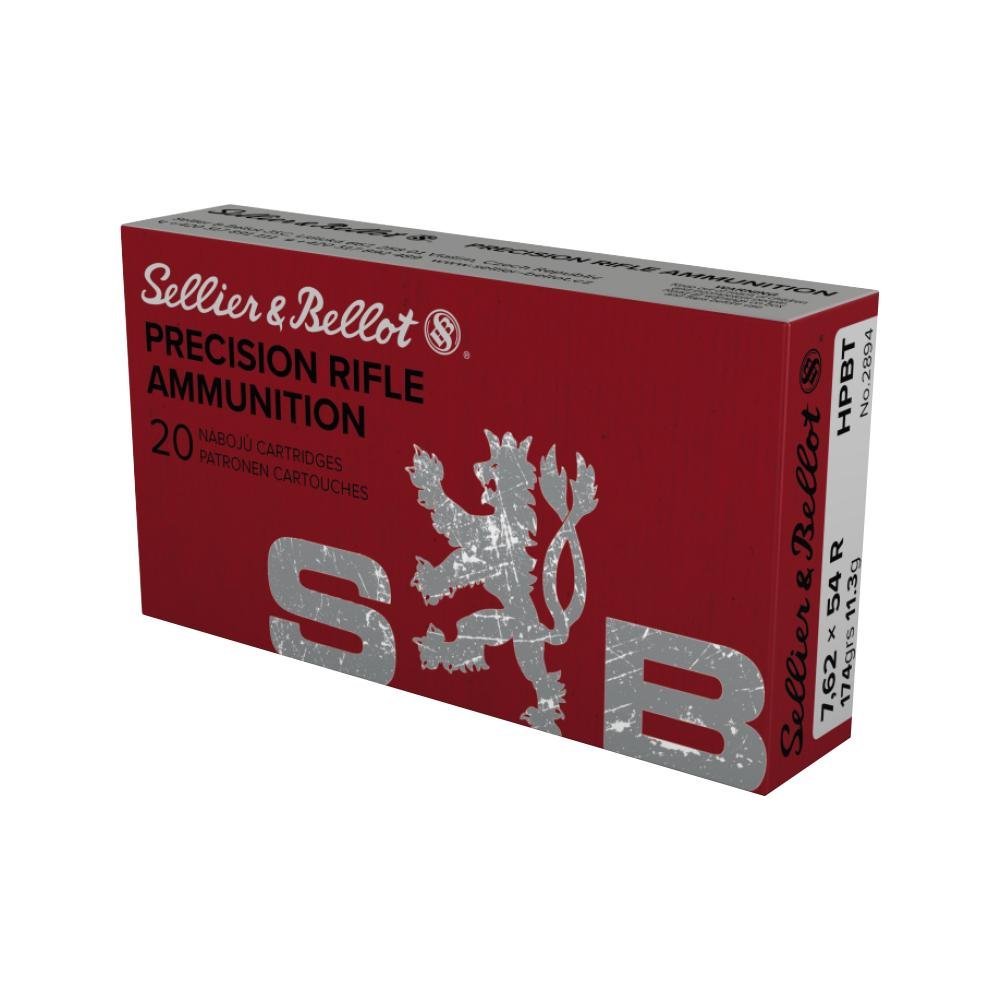 Sellier & Bellot SB76254RD 7.62x54mmR 174gr HPBT Ammo 20 Rounds