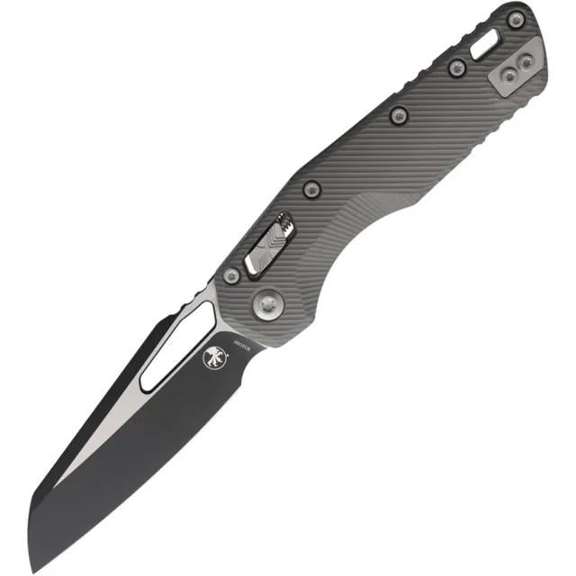 Microtech MSI 3.88 In Wharncliffe S/E Black Fluted Aluminum Handle