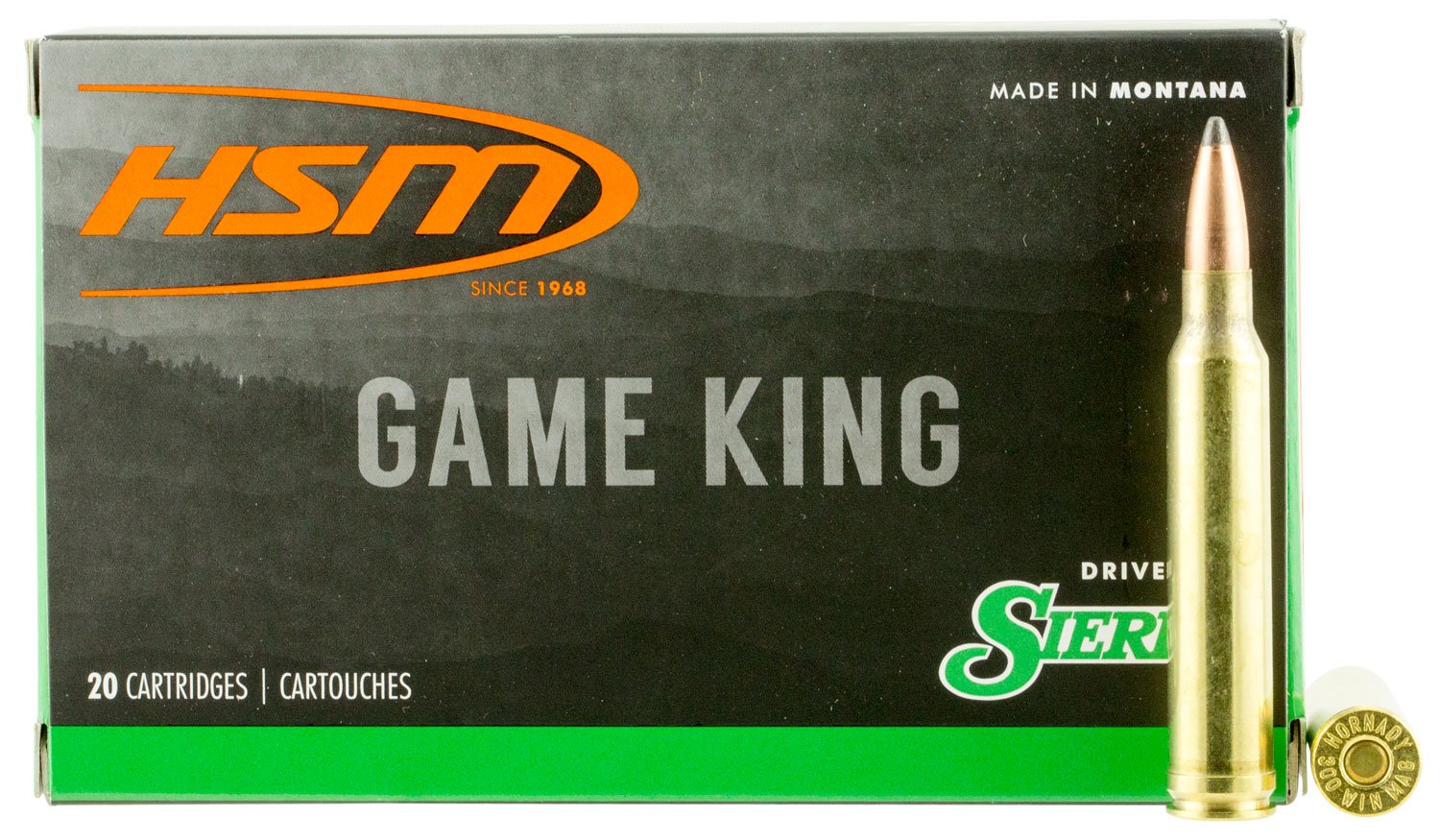 Buy HSM Game King Hunting 300 Win Mag 180 gr Sierra GameKing Spitzer Boat-Tail (SGSBT) Ammo online