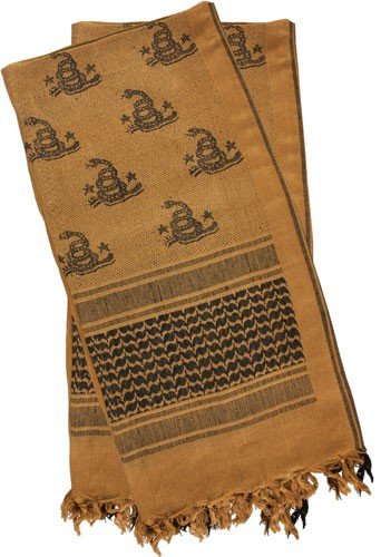 RED Rock Gear Shemagh Head Wrap Don't Tread ON ME Coyote/Black 70-25 - Red Rock Gear