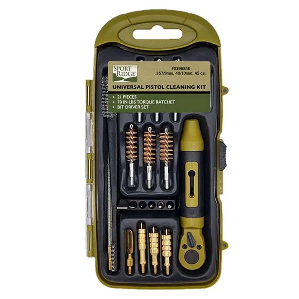 AmChar Sport Ridge Universal Pistol Cleaning Kit 21pc with Ratchet