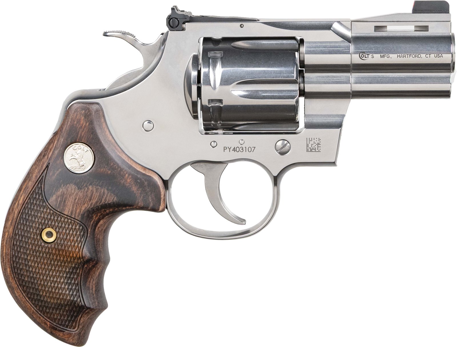 Colt Python Python 357 Mag Double Action Trigger 8 lb 6 2.600 Stainless Stainless Steel