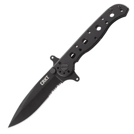 Columbia River Knife & Tool M21-10 3.1 In Serrated Drop Blade Black SS