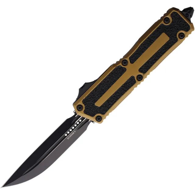 Microtech Scarab II G3 3.97 In D/E-S Black Tan ALU Hndl