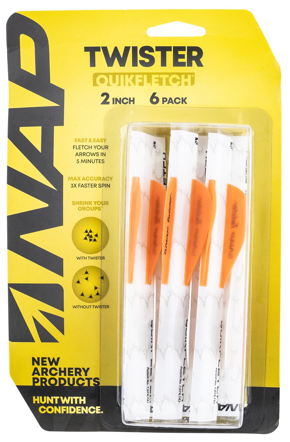 Buy New Archery Quikfletch Twister 2 In. 6Pk White/Orange online