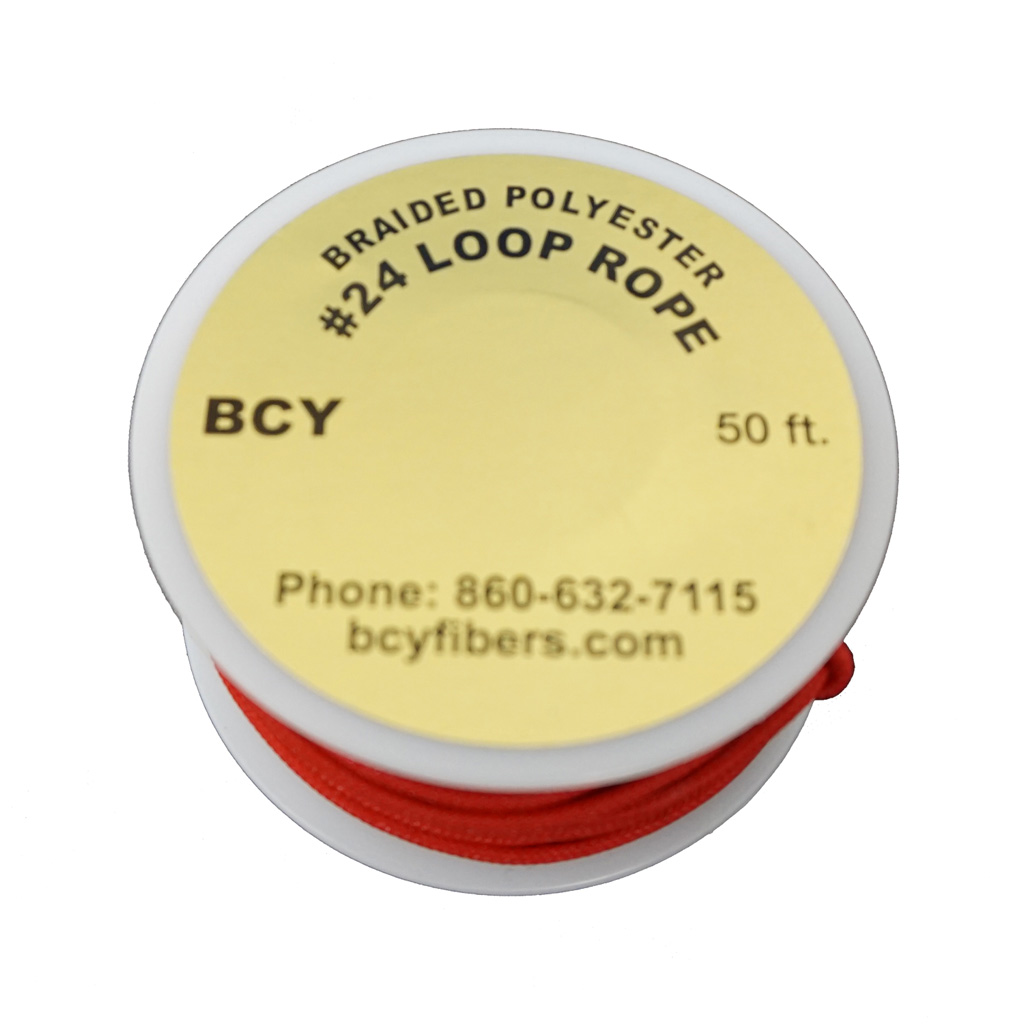 Stiff Braided Polyester D-Loop Material - Red, 50 ft.
