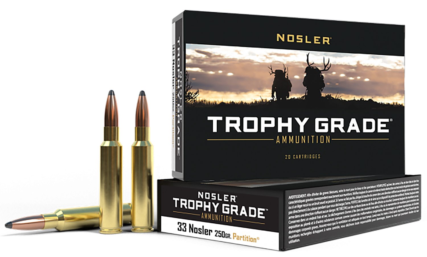 Nosler 60134 Trophy Grade 33 Nosler 250 Grain Partition 20 Rounds - Nosler - NOSLER SPITZER PARTITION