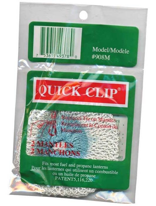 Quick Clip 908M No-Tie Lantern Mantles 2-Pack Camping Accessories