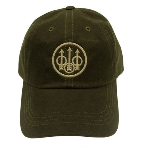 Beretta BC092025330706 Waxed Cotton Hat Olive Green Water-Resistant - Beretta
