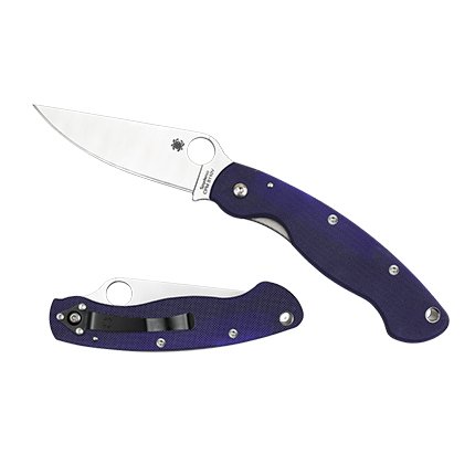 Spyderco C36GPDBL Military 4" Folding Knife, CPM-S110V, Dark Blue G-10 - Spyderco