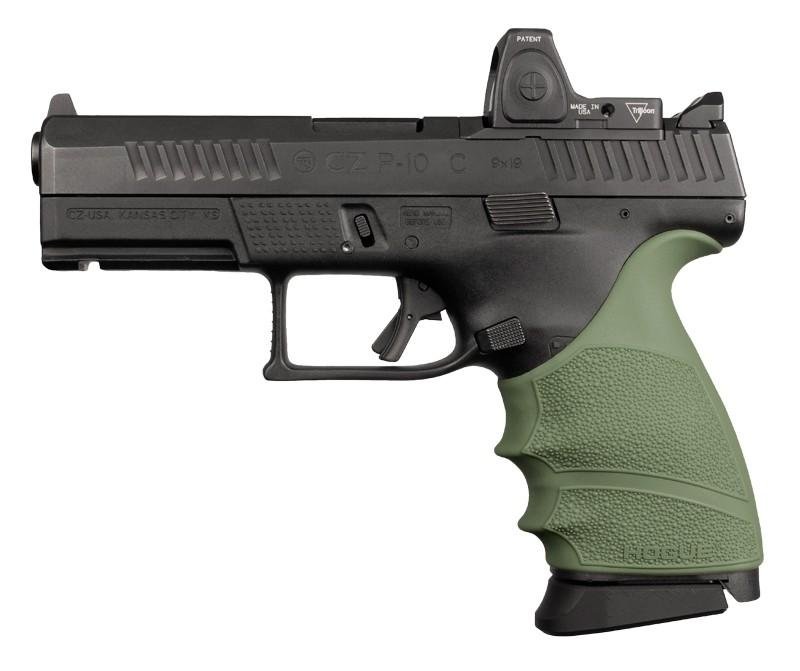 Hogue 17811 HandAll Beavertail Grip Sleeve CZ P-10 Compact 9mm OD Green - Hogue - 9mm