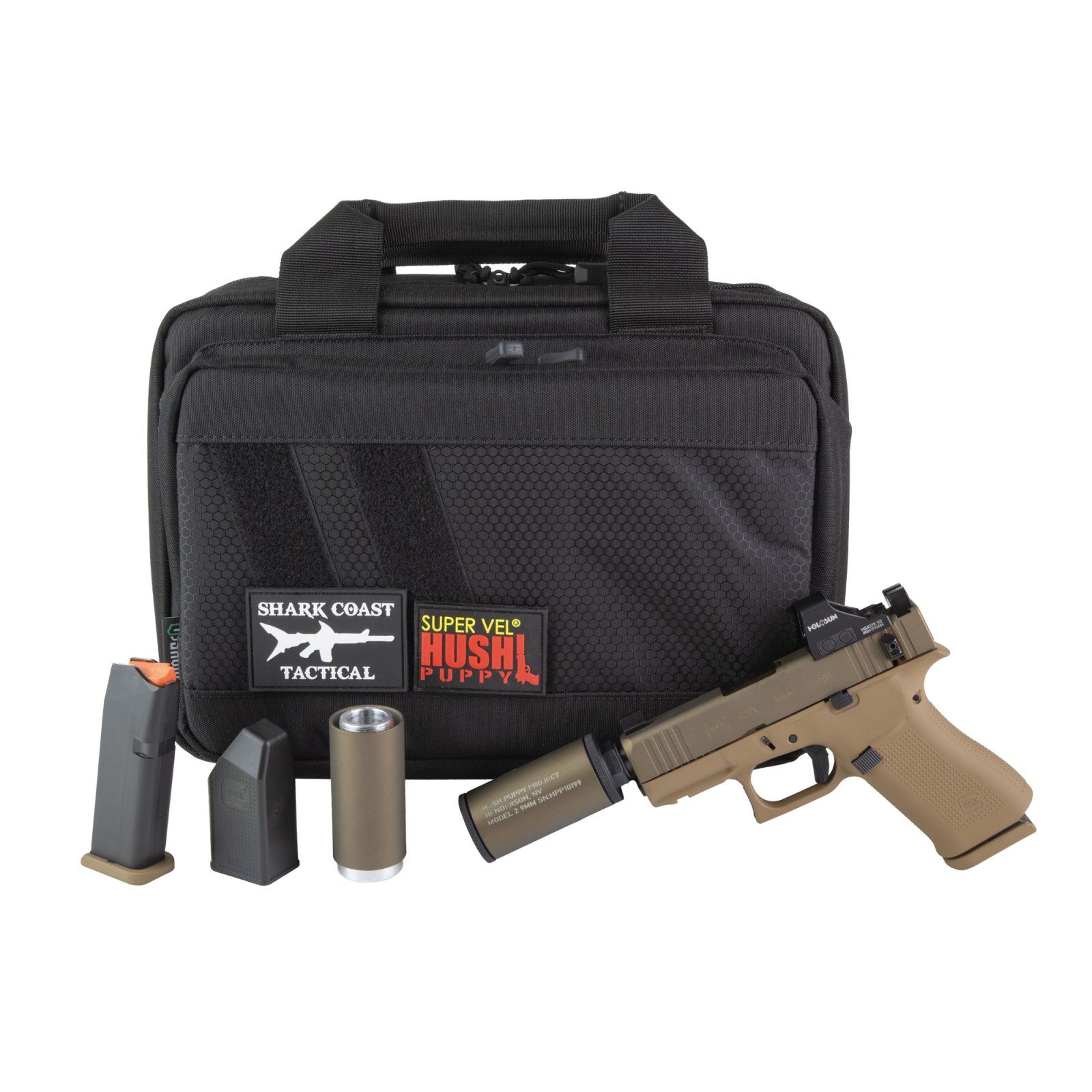 Glock 43X 9mm 3.92 In Threaded 1/2x28 FDE Cerakote 10+1 Suppressor Sights