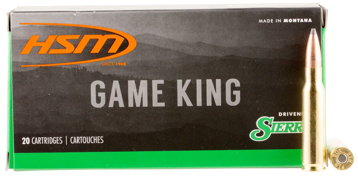 HSM 30841N .308 Win 150gr Sierra GameKing SBT 20 Rounds