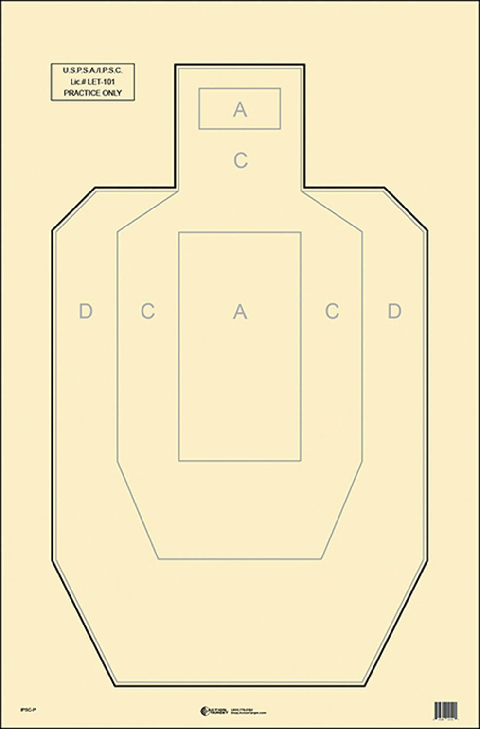 Action Target IPSCP100 23"x35" IPSC/USPSA Paper Target 100 Pack - Action Target