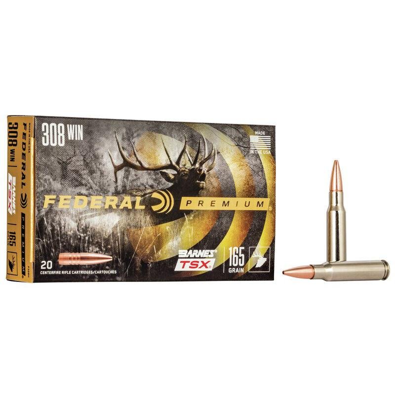Federal Barnes TSX HP Rifle Ammunition 308 Win 165gr 2650 fps 20/ct - Federal Premium Ammunition - 308 WIN