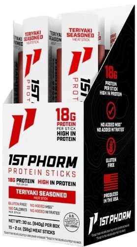 1ST PHORM PROTEIN BEEF STICKS TERIYAKI SEASONED 15 - 1ST PHORM