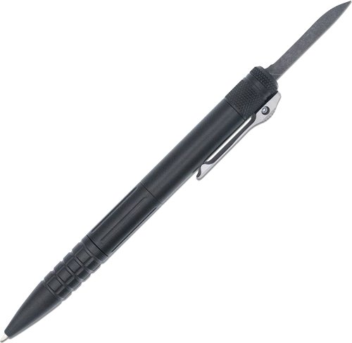 CobraTec Knives CNCOTFPBLKGEN2 Tactical Pen Gen II Black Aluminum D2 Steel Blade, Includes Pocket Clip - CobraTec Knives