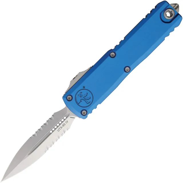 Microtech UTX-85 G4 3.1 In D/E Part Serrated Stonewash Blue