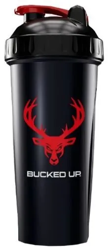 Bucked Up Shaker 28 Oz Black & Red BPA-Free