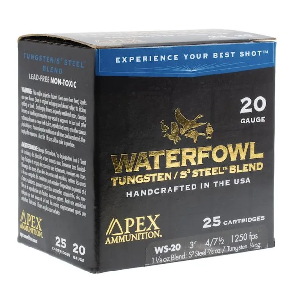 Buy Apex 20 GA Waterfowl TSS/S3 Steel 1 1/8 oz 3" 25rd Shotgun Shells online