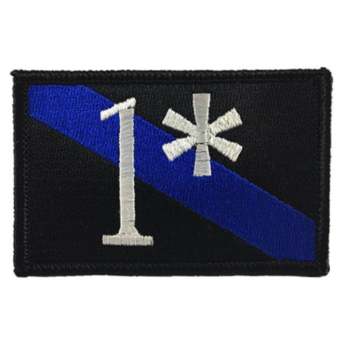 1 Asterisk - Thin Blue Line, 2 x 3 Inches, Velcro