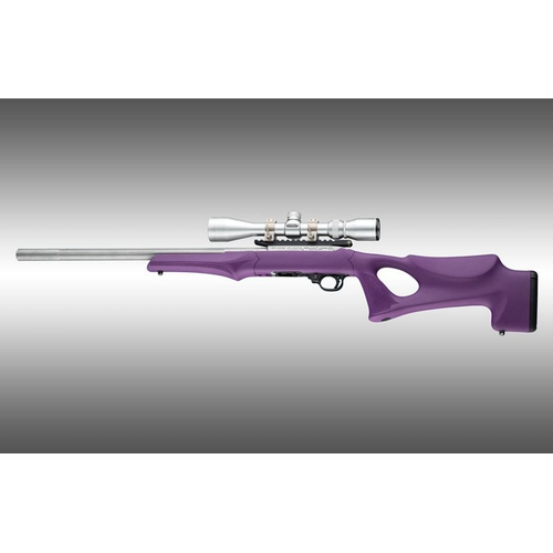 Hogue 22076 Ruger 10-22 Tactical Thumbhole Rubber OverMolded Stock with .920 Barrel Channel Purple