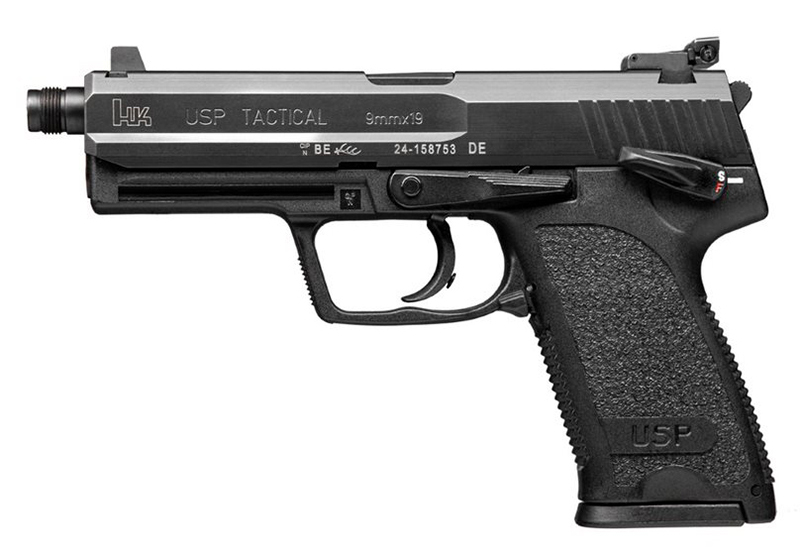 HECKLER & KOCH USP Tactical V1 9mm Luger, 15-Round Capacity, 4.86" Threaded Barrel, DA/SA, Adjustable Night Sights, Black Polymer Frame