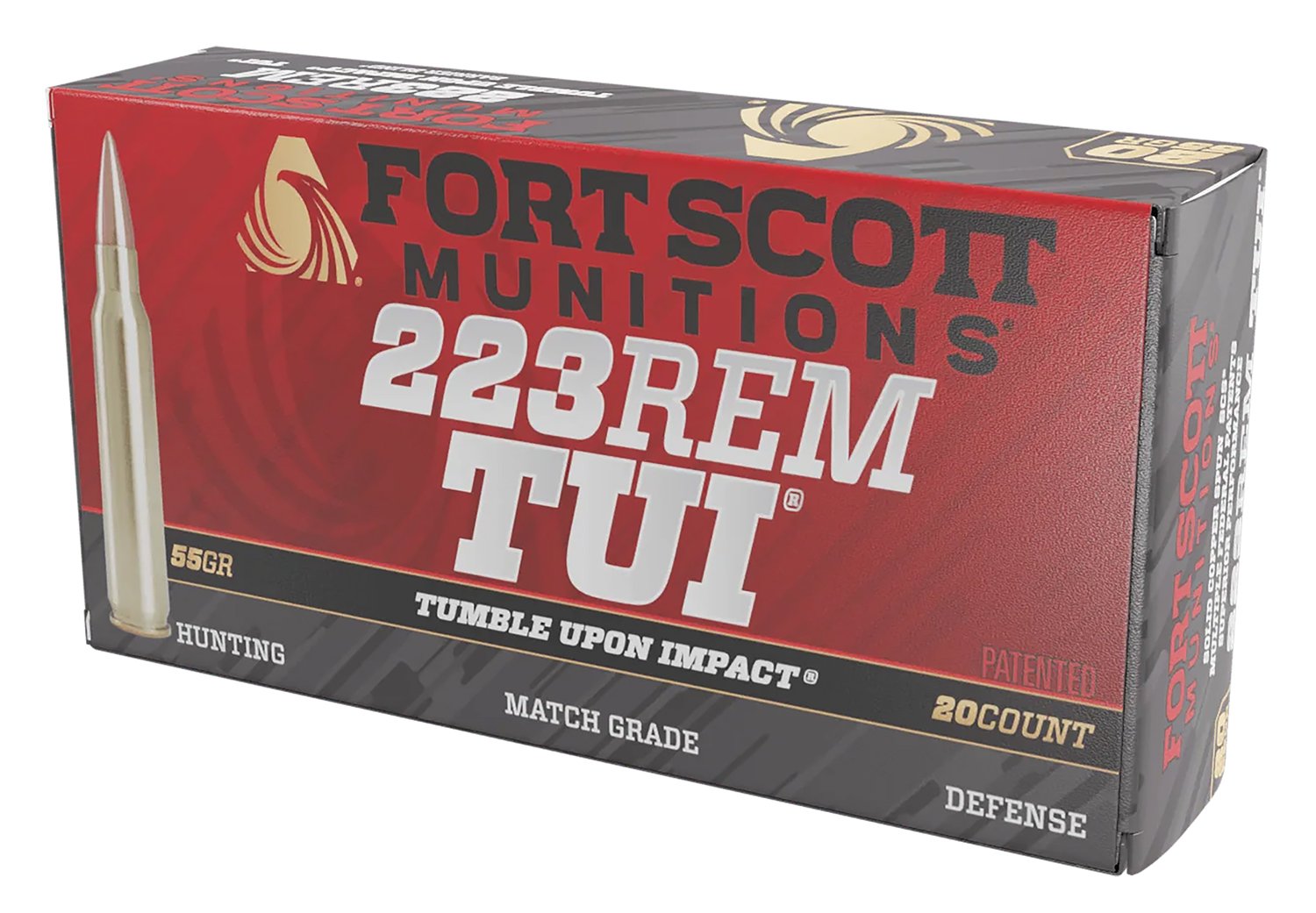 Fort Scott 223055SCV TUI 223 Rem 55gr Solid Copper Ammo 20 Rounds