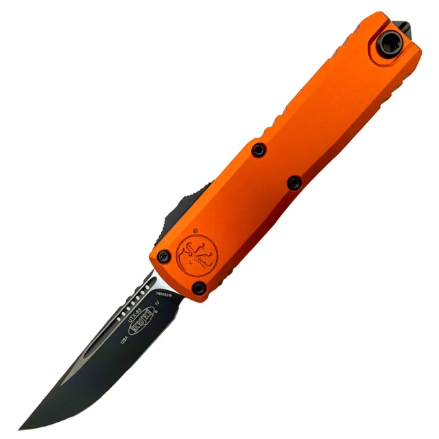 Microtech UTX-85 Gen IV 3.1 In Single Edge Black Aluminum Orange Handle