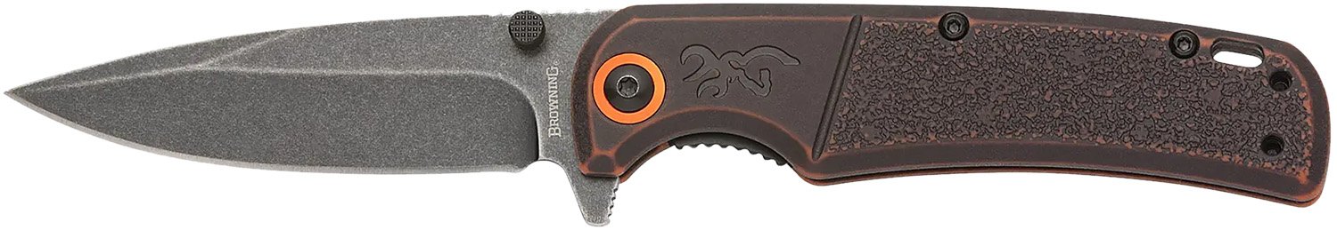 Browning 3220581B Knife, Slim Wash Orange/Black Blade