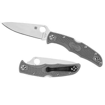 Spyderco C10FPGY Endura 4 Lightweight Gray Flat Ground Folding Knife