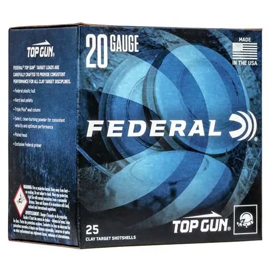 Federal TG208 Top Gun Target Load 20 Gauge 2.75" 7/8 oz 8 Shot 25 Per Box/ 10 Cs - Federal Premium Ammunition - 20 Gauge
