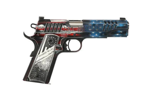 Auto-Ordnance - Thompson 1911TCAC20 1911 Founding Fathers 45 ACP 5" Black/Stainless Steel Semi-Auto Pistol - View 2