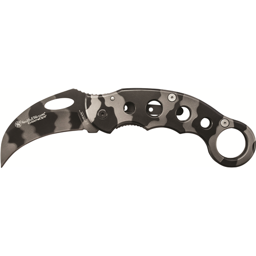 Smith & Wesson Extreme Ops Karambit Folder 2.75 in Camo Blade SS Handle