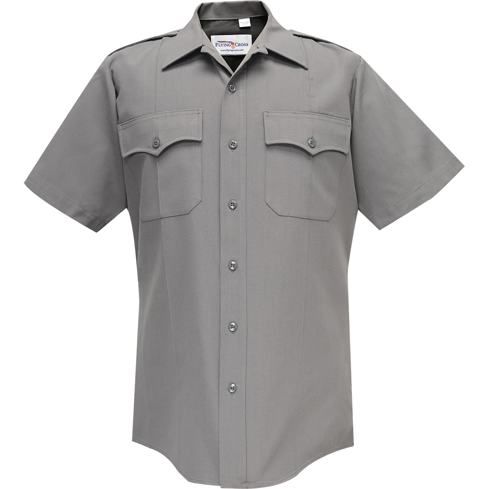Deluxe Tropical Short Sleeve Shirt - Slate Gray - Flying Cross