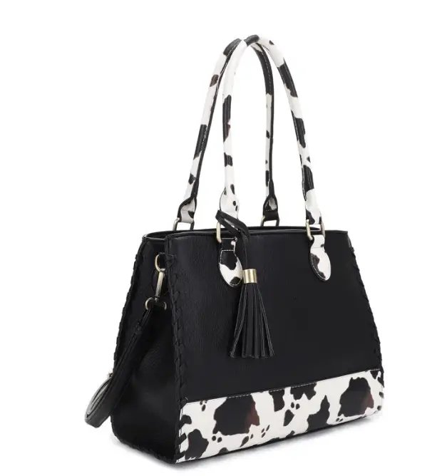 JESSIE & JAMES MONTANA CONCEALED CARRY LOCK AND KEY HANDBAG 9.75 H X 12.5 W X 5.25 D ( BLK/COW )