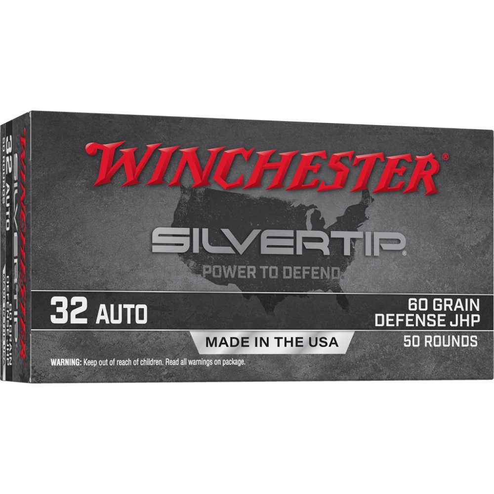 Winchester W32AST .32 Auto 60 Grain JHP 50 Rounds Box Silvertip - Winchester - JACKETED HOLLOW POINT