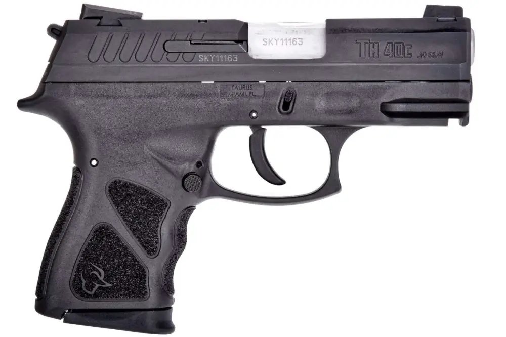 Taurus TH40C Compact Pistol, .40 S&W, Black Polymer Frame, 3.54" Barrel, 11-Round Capacity, DA/SA Action, Novak Adjustable Sights