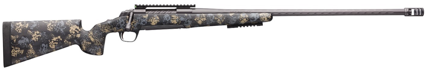 Browning X-Bolt Pro Long Range 6.5 PRC 3+1 26" Fluted MB Carbon Gray Elite Cerakote Sonora Carbon Ambush Camo Fixed McMillan Game Scout Stock Right Hand (Full Size) - Browning - 6.5 PRC