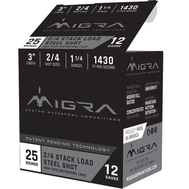 Buy Migra Ammunitions Staxd 12ga 3 In 1.25oz 2-4 Shot 25rd online